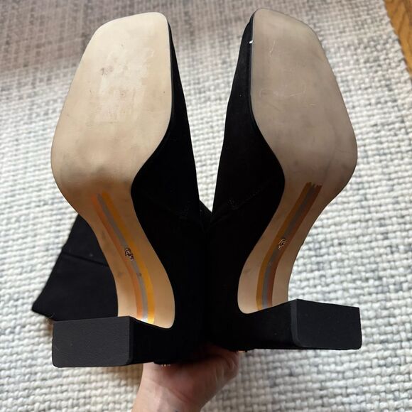 Sam Edelman Black Suede Heeled Boots - Picture 3 of 5